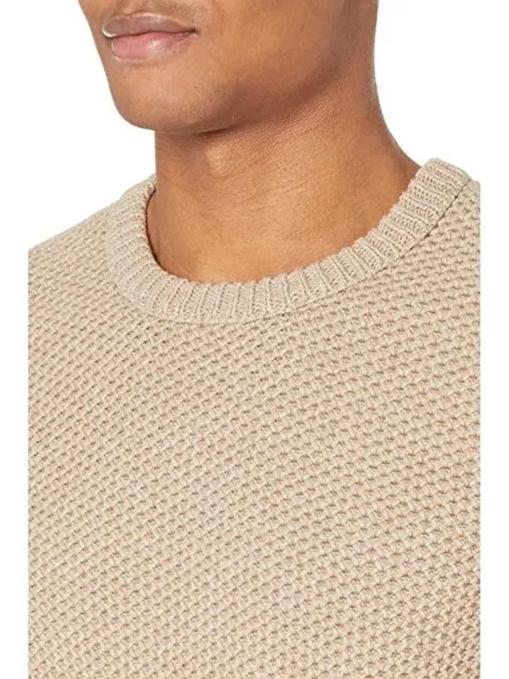 Outerknown Men's Eastbank Crewneck Wool Knit Sweater in Beige
